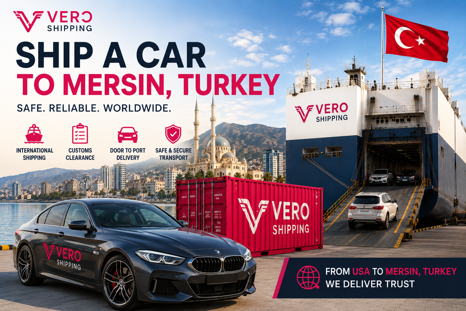 Ship a Car to Mersin, Turkey - Vero Shipping